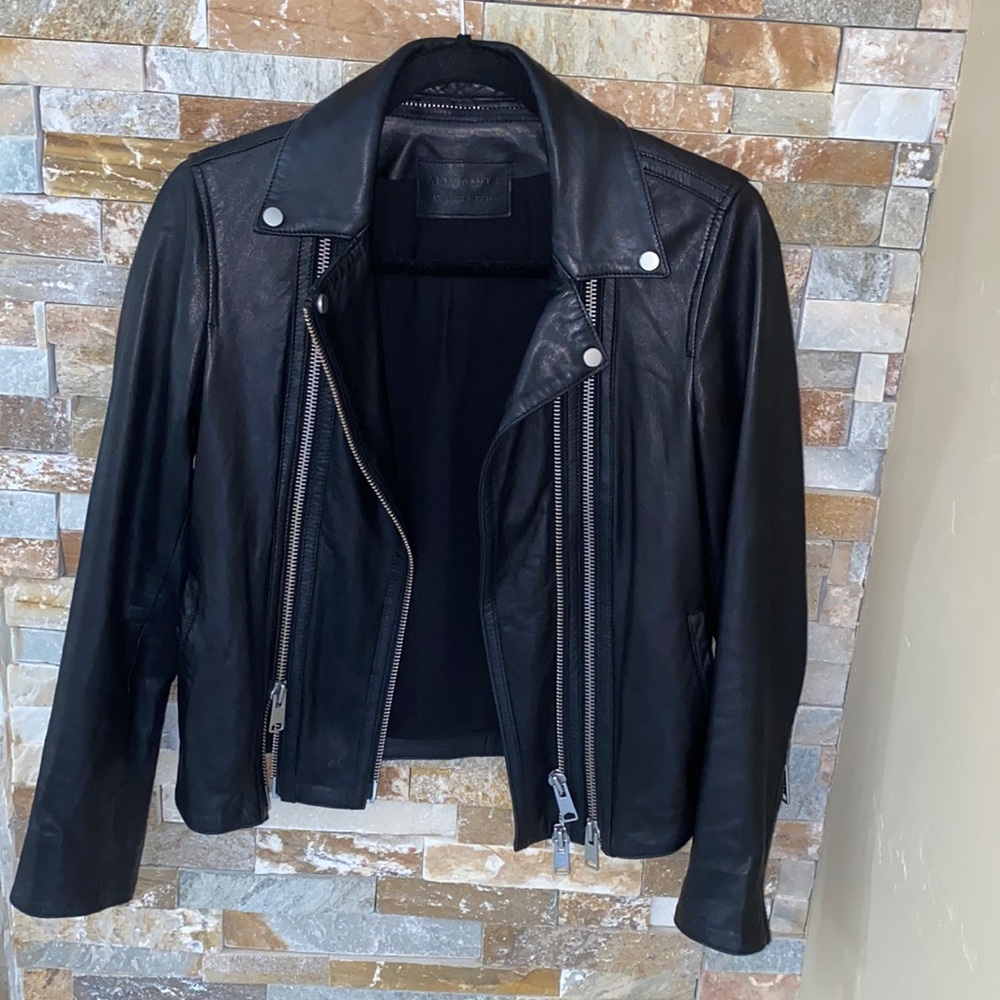 All Saints 2 way wear leather jacket/blazer